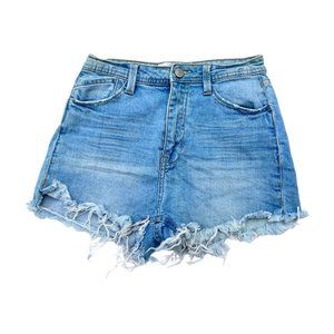I&M Jeans Premium Washed High-Rise Light Wash Distressed Shorts